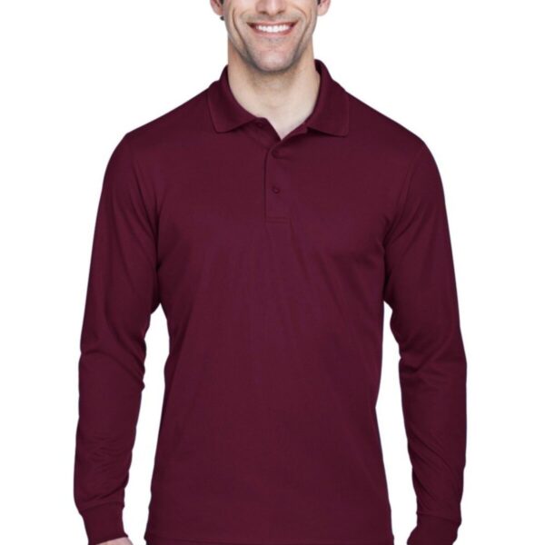 Bordo Polo Yaka Uzun Kollu Tişört Vişne Çürüğü Pamuklu Uzun Kol Polo Yakalı Kışlık Tshirt
