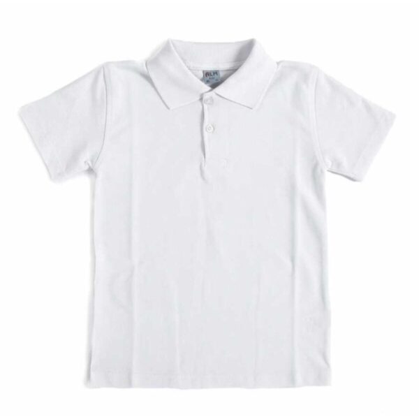 Beyaz Kısa Kol 6-16 Yaş Çocuk Okul Lakos Tişört/t-shirt - 80238-beyaz