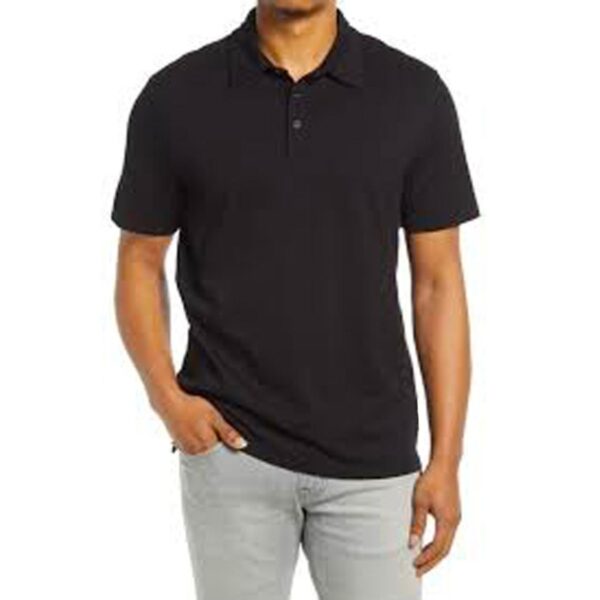 Penye Polo Yaka Tişört Siyah Kısa Kol Yüksek Kalite Pamuklu Yakalı Tshirt Pike Penye Kumaş