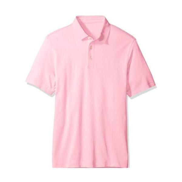 Polo Yaka Tişört Pembe Pamuklu Polo Yakalı Tshirt