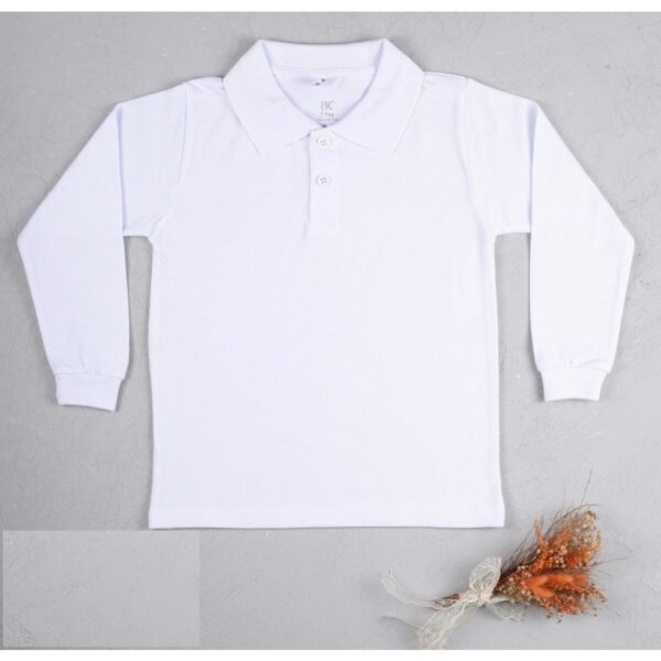 %100 Pamuklu Lakost Kumaş Polo Yaka Uzun Kollu T-shirt