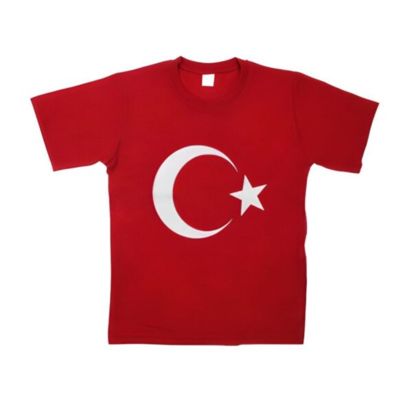 Çocuk Kırmızı Türk Bayraklı T-shirt Ay Yıldızlı